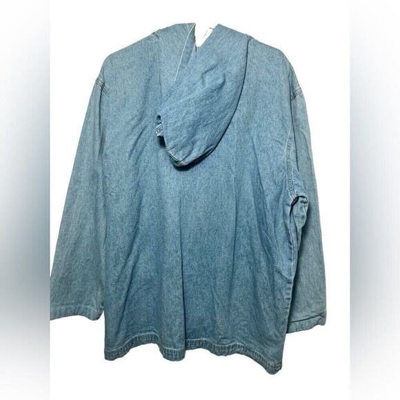 BlassSport Denim Hoodie Jacket – Women’s Size L – Zip-Up Jean Hooded Jacket - Picture 2 of 11
